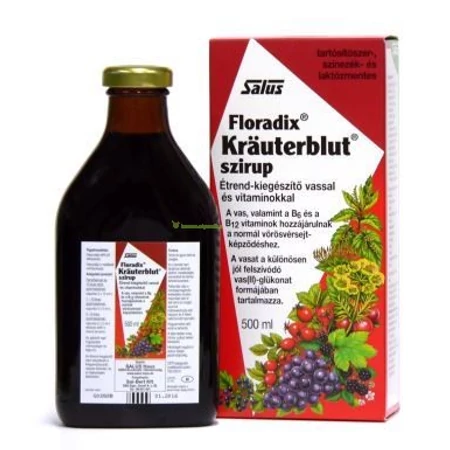 Salus Floradix Kräuterblut-szirup, 250 ml, 500 ml