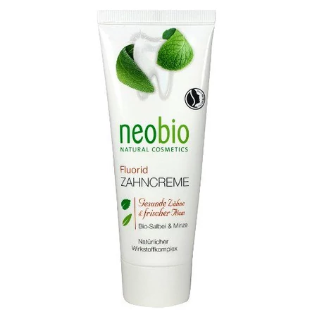 Neobio fogkrém fluoriddal, bio zsályával, és mentával 75 ml