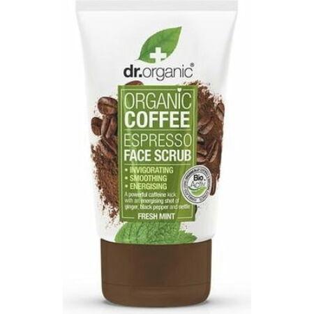 Dr. Organic Élénkítő arcradír bio kávéval, 125 ml-KISÖPRÉS!