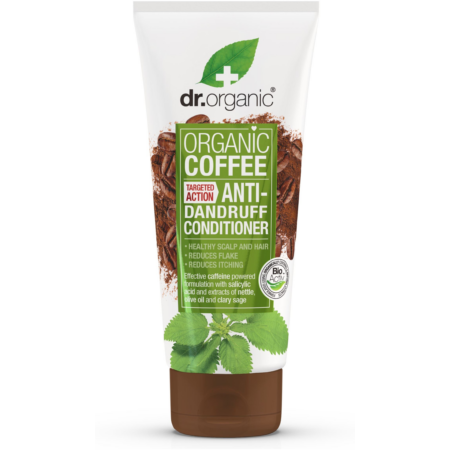 Dr. Organic Korpásodás elleni hajkondicionáló bio kávéval, 200 ml-KISÖPRÉS!