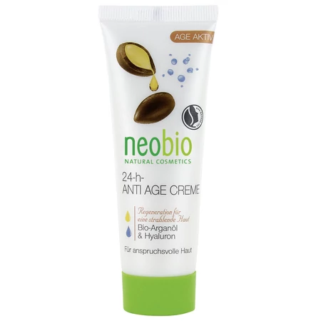 Neobio 24 órás öregedésgátló arckrém bio argánolajjal és hialuronsavval, 50ml