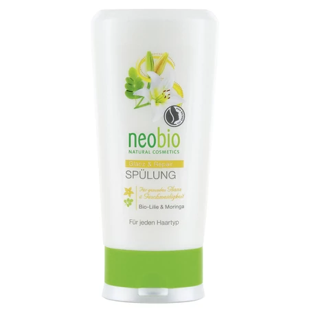 Neobio Regeneráló hajbalzsam fénytelen hajra bio fehérliliom - és moringakivonattal 150ml
