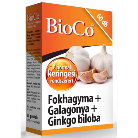BioCo Fokhagyma + Galagonya + Ginkgo biloba 60db