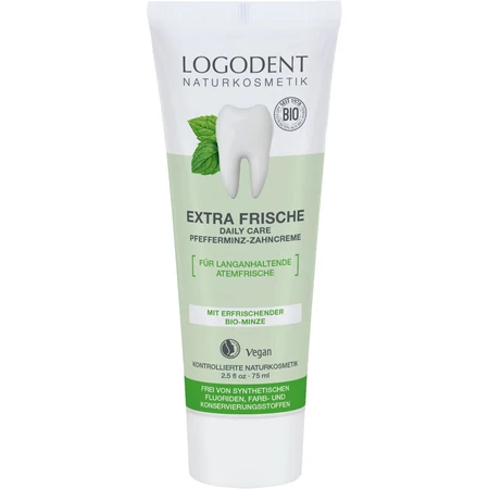 Logodent Extra Fresh Daily care fogkrém bio borsmentával, 75ml