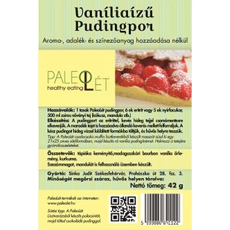 Vanília pudingpor, 42 g PaleoLét