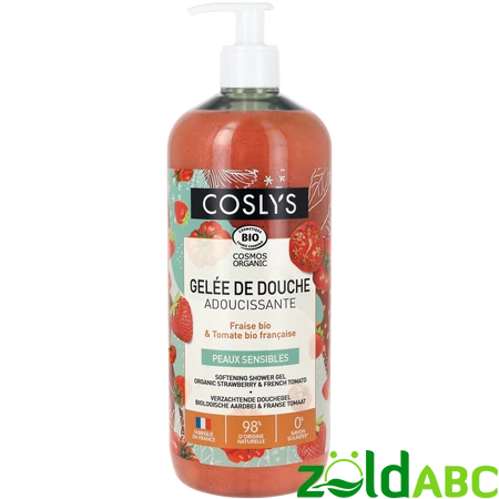 Coslys tusfürdő friss bio eperrel és paradicsommal, 1L