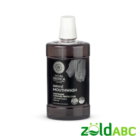 Natura Siberica Természetes szájvíz fehérítő és zománcvédő kuril bambusz-szénnel, 520ml