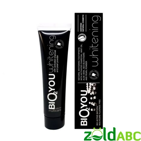 Bio2You Fehérítő fogkrém aktív faszénnel, 100ml