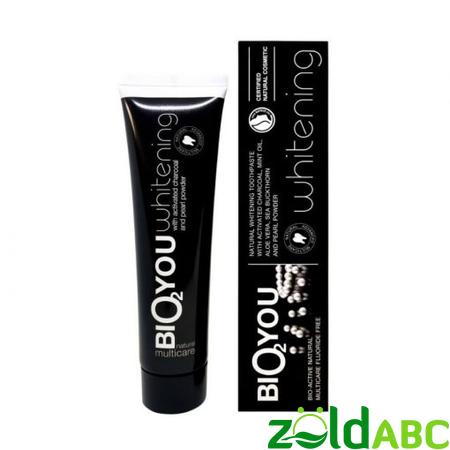 Bio2You Fehérítő fogkrém aktív faszénnel, 100ml