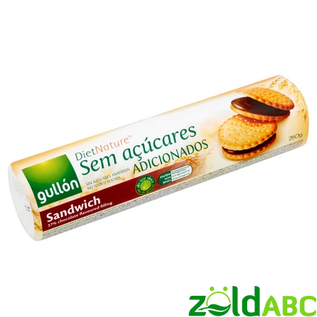 Gullón Szendvicskeksz étcsokoládéval, cukormentes, 250g